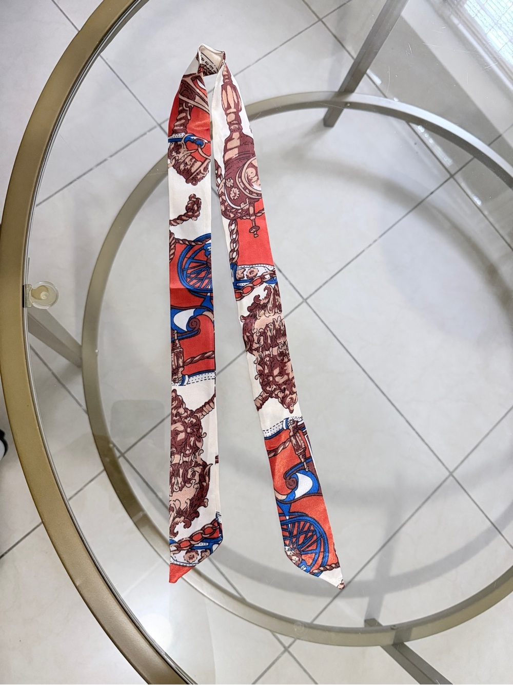 Silk Skinny Scarf - Printed Twilly